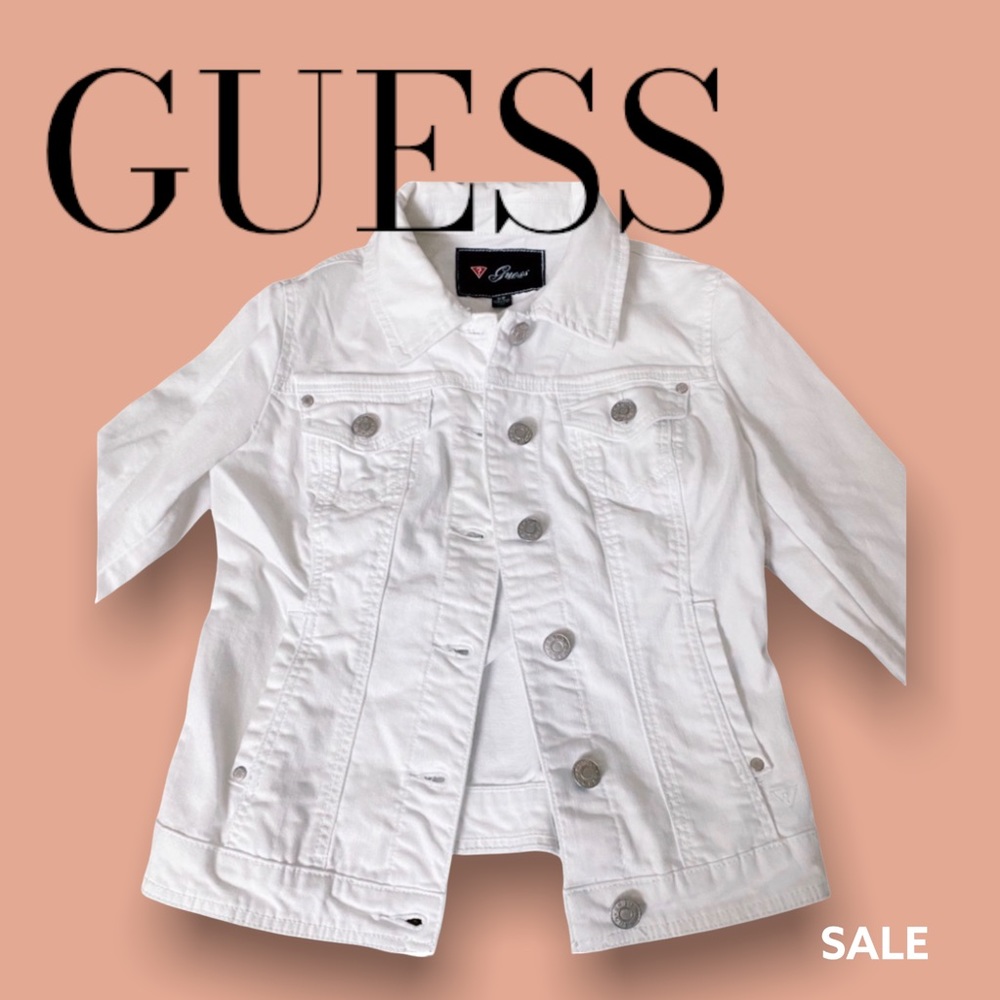 24 HRS SALE ONLY - Guess jeans white jacket